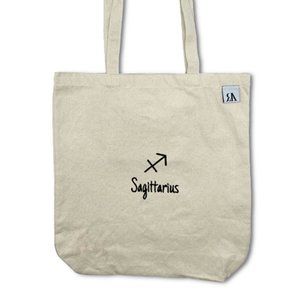 Sagittarius astrology / zodiac embroidered tote bag